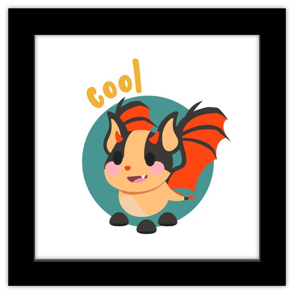 Gallery Pops Adopt Me! - Bat Dragon Wall Art, Black Framed Version, 12" x 12"