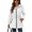 White, variant on Women's Drawstring Waterproof Outerwear Jacket 2025 Full Zip Spaghetti Strap Falbala Coat Coats Fitted Fall Hood Frill Navy XX-Large