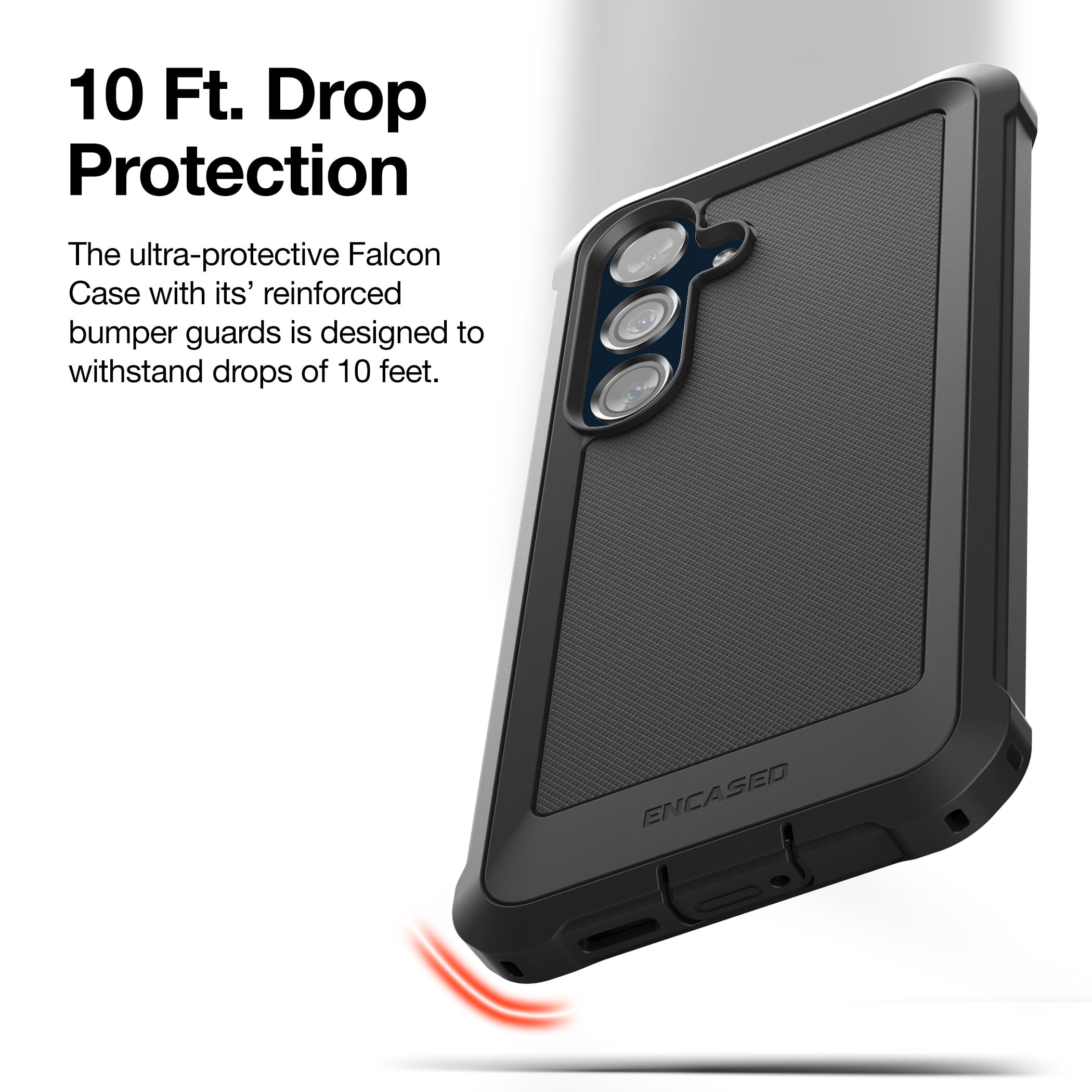 Encased Holster for Samsung Galaxy A35 5G Phone Case with Belt Clip and Glass Screen Protector (Falcon Series) Heavy-Duty Dual Layer Protection (Black)