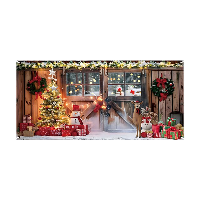 Christmas Background Cloth for Photography 400 cm x 180 cm Multicolor Polyester Hanging Festive Garage Decor