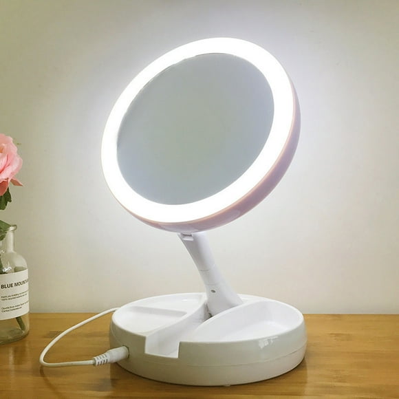 nipocaio Lighted Makeup Mirror, 1X10X Double Sided Magnifying Mirror, Vanity Mirror with Lights, Smart Design ,LED Mirror for Travel