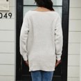 thumbnail image 6 of Women's Winter Loose Versatile One-shoulder Solid Color Mid-length Knitted Sweater for Fall and Winter, Cozy and Chic, Ideal for Seasonal Outfits,White,Size 2XL, 6 of 6