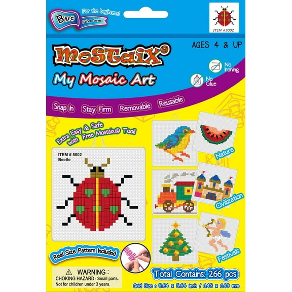 Mostaix® Blue Series Block Tile Puzzle - Beetle (266 pieces)