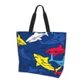 thumbnail image 2 of Fuzoiu Cartoon Shark Print Tote Bags for Women,Shoulder Bag, Gym Tote,Top Handle Ladies Shoulder Bags for Work Beach Travel and Shopping Grocery, 2 of 8