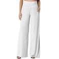 thumbnail image 4 of Women's Palazzo Lounge Wide Leg Casual High Waist Flowy Pants with Pockets S, 4 of 5