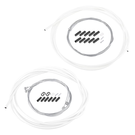 Bike Shifter Derailleur Cable Housing Kit and Bicycle Inner Brake Cable Housing Kit White Universal Replacement