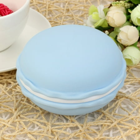 

Pgeraug storage box Mini Macarons Organizer Storage Box Earphone SD Card Case Carrying Pouch Home Textile Storage Blue