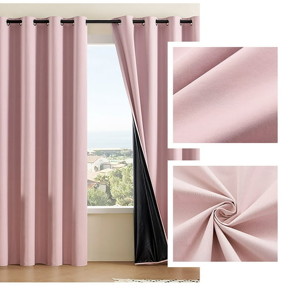 Xuniizn Blackout Curtains for Bedroom Thermal Insulated - Nylon,Spandex Black Out Curtains 2 Panels Set Room Darkening Window Curtains for Living Room