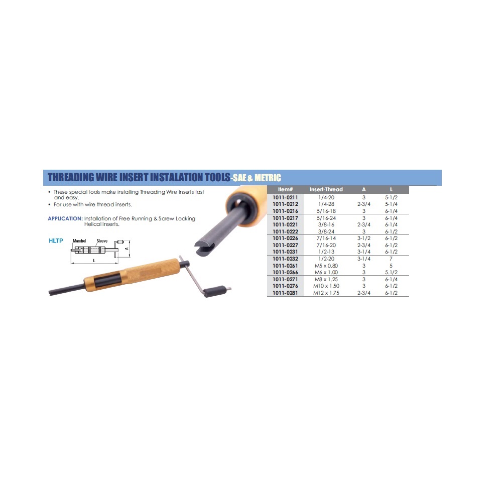M8 X 1.25 WIRE THREADING INSERT INSTALLATION TOOL (1011-0271)