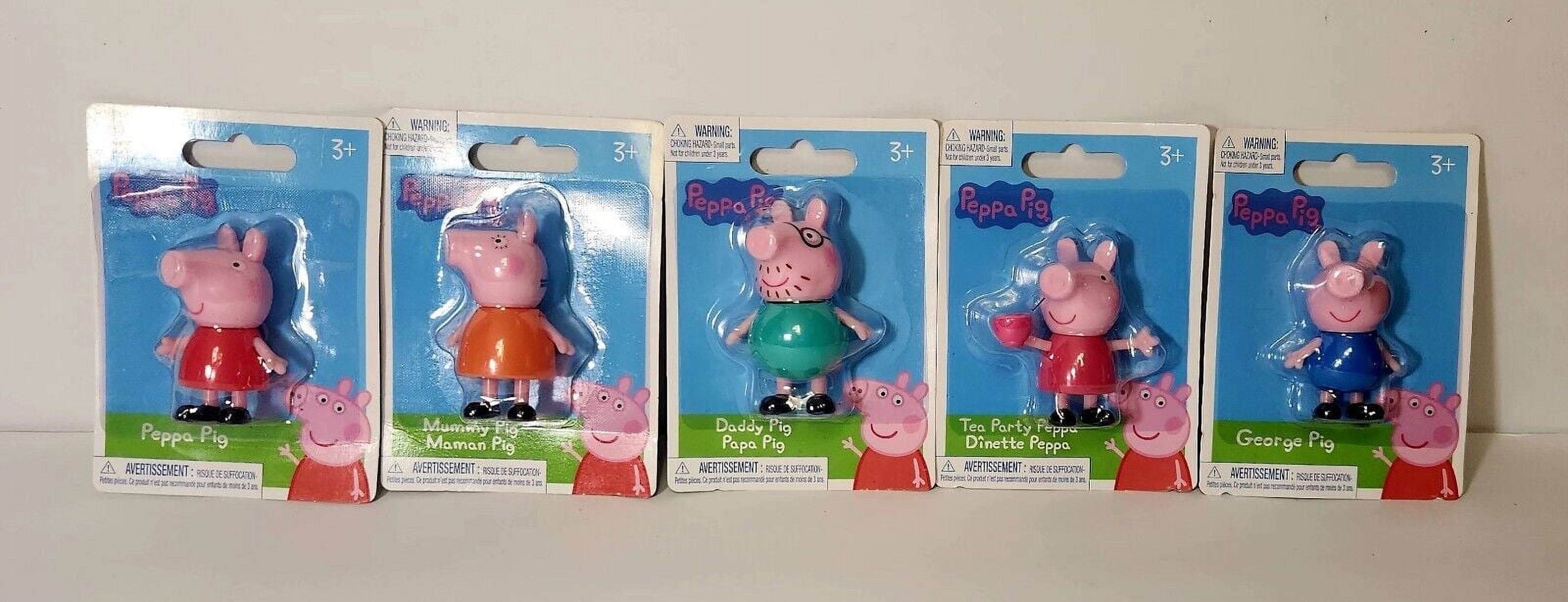 Set Of 5 Peppa Pig Figurines includes Daddy, Mummy, Peppa, Tea Party Peppa,  and George Pig