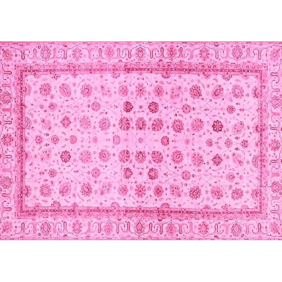 Ahgly Company Indoor Rectangle Oriental Pink Traditional Area Rugs, 3' x 5'