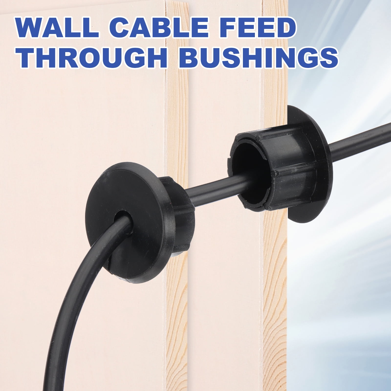 Uxcell 8 Pcs Wall Bushing Grommet, Wall Cable Feed Through Bushings Cable Routing Kit for 1 Inch Wall Wire Hole Organizer Furniture Ethernet, White