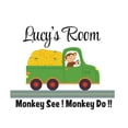thumbnail image 1 of Moneky See Monkey Do - Trendy Inspirational Kids Quote Customised Name Wall Decal for Home Bedroom Living Room Baby Nursery Room Classroom Decor- Size : 30" x 24"., 1 of 4