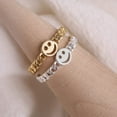 thumbnail image 5 of Good Luck Smiley Face Ring Set Smiling Face Stackable Ring Charm Lady Girlfriend Wedding Birthday Anniversary Size 6 - Gold,6#, 5 of 5