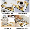 thumbnail image 4 of 2 Pack Washable Rubber Sunflower Cute Floral Dish Drying Mats for Kitchen Counter Home Large Coffee Bar Pad Accessories and Decor for Utensils Stemware (2pcs 19.5''x12''), 4 of 6