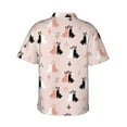 thumbnail image 4 of Xecao White And Black Rabbit print Hawaiian shirt - a stylish short-sleeve button-down for men, perfect for casual beach and tropical outings., 4 of 9