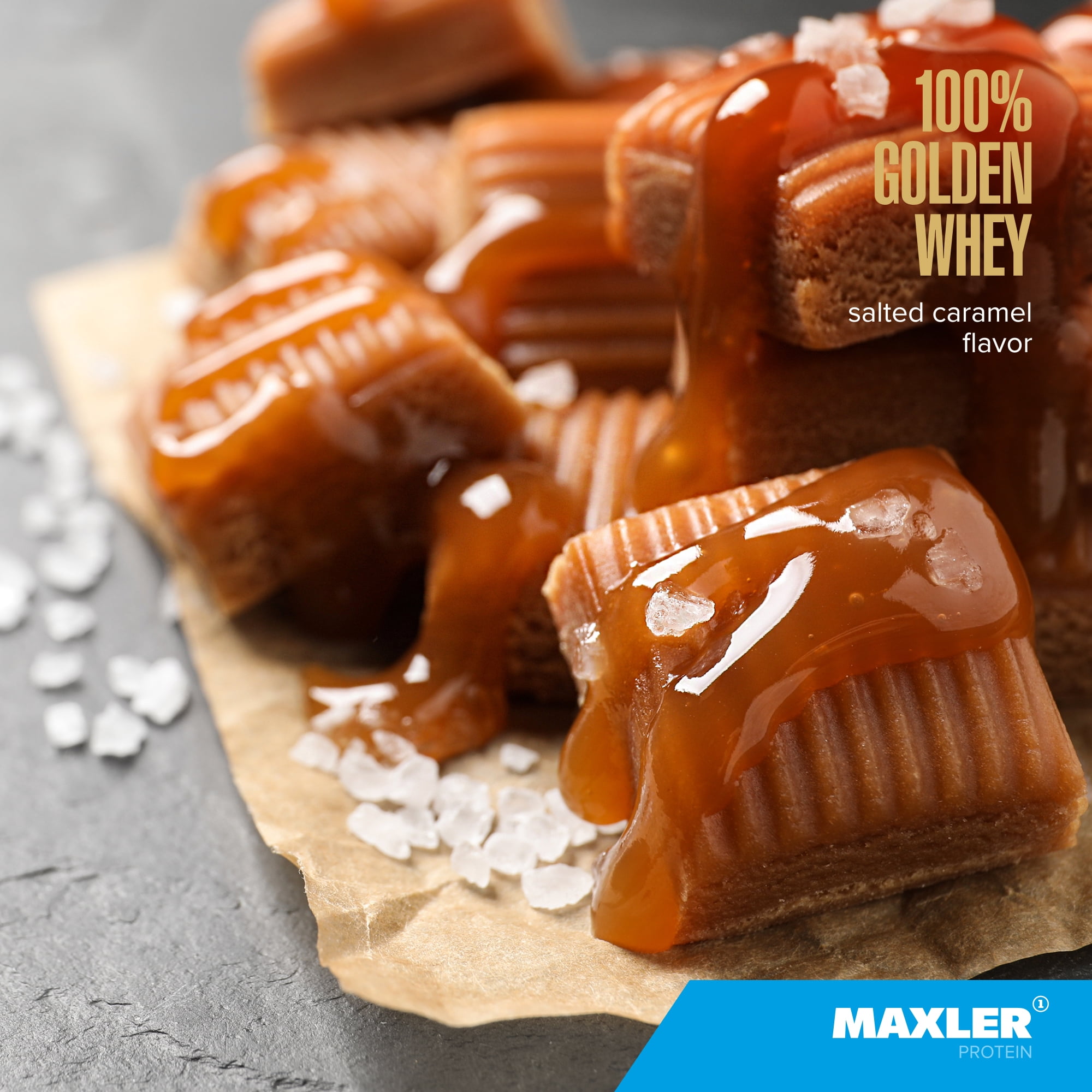 Maxler 100% Golden Whey Protein Powder - Salted Caramel 5 lb