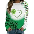 thumbnail image 1 of Saint Patrick Shirt Chandail à Col Rond pour Femmes Imprimé Fête de la Saint-Patrick à Manches Longues Fête de la Saint-Patrick Shirt, 1 of 4