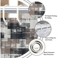 thumbnail image 6 of Black and Brown Shower Curtain, Plaid Abstract Art with Brushstrokes Image Print Bathroom Curtain for Men Bathtub Decor Waterproof Fabric Machine Washable with 12 Hooks, 6 of 6