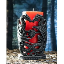 Celtic Dual Dragons Earth Guardians Candleholder Pen Bottle Holder Figurine