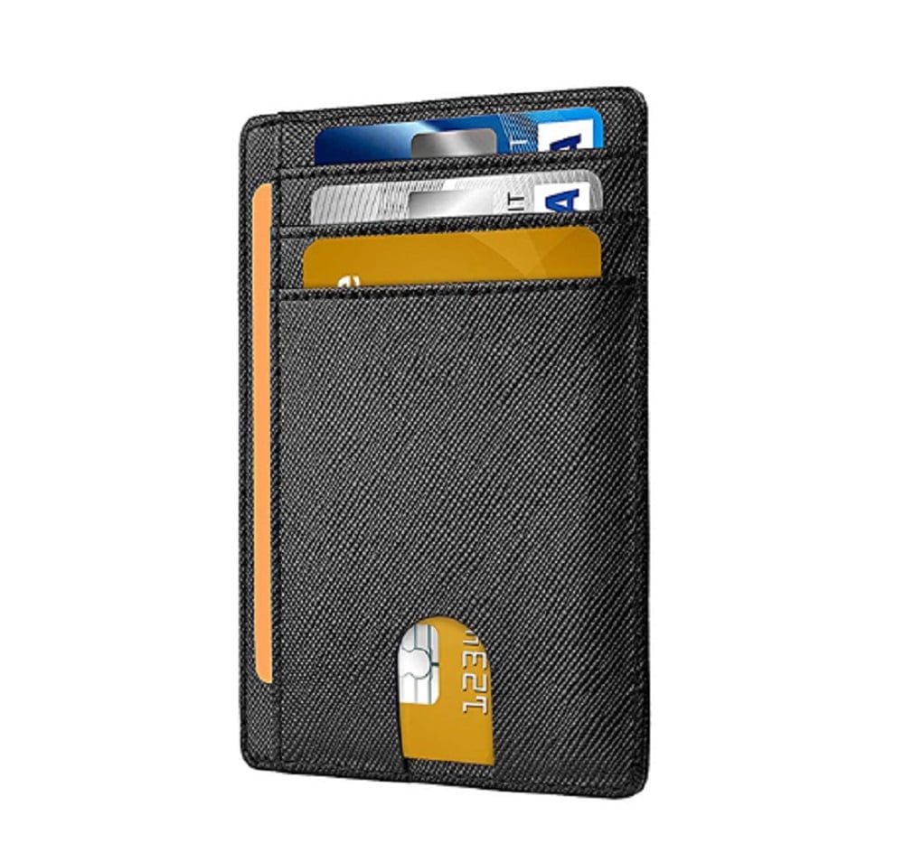 Ciana Credit Card Wallet with ID Window RFID Blocking Genuine Le 並行輸入品