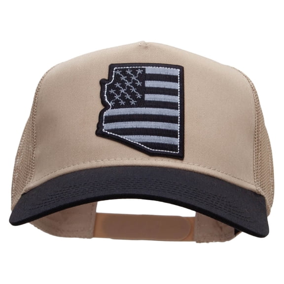 Grey Arizona State Two Tone Cotton Twill 5 panel Mesh Back Cap - Black Khaki OSFM