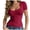 Wine, variant on idosla Women Y2k Short Sleeve Shirt Lace Ribbed T-Shirt Clothes Cute Summer Tee Top Teen Girls (Pink, XL)