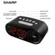 thumbnail image 4 of Reloj despertador digital SHARP de fácil lectura con carga USB de alta velocidad para teléfonos y tabletas, funcionamiento sencillo, negro medianoche, 4 of 5
