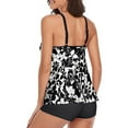 Tankini with Boy Shorts Swimsuits for Women Vintage Boho Print Bathing