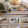 thumbnail image 5 of Orange Grey Striped Round Area Rug 3Ft Washable Small Circle Rugs for Kitchen Entryway, Farmhouse Stripes Modern Abstract Art Non-Slip Carpet Floor Mats Indoor Outdoor Carpet Runner Home Decor, 5 of 8