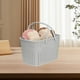 thumbnail image 4 of Cesta de baño portátil de plástico con diseño de tejido de imitación de ratán para organizar artículos esenciales de ducha y artículos de tocador. Aestivo | Gris | AESTIVO, 4 of 7