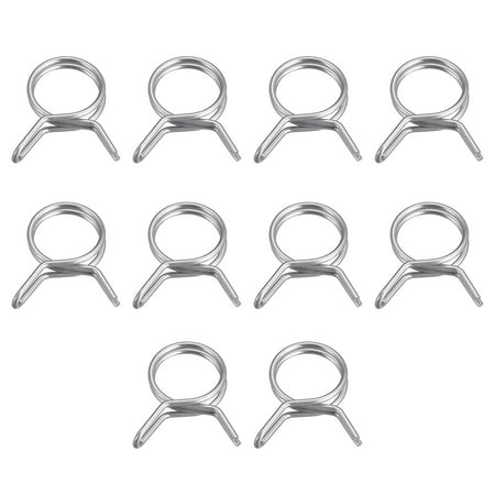 

Double Wire Spring Hose Clamp 304 Stainless Steel 10mm Fuel Line Silicone Tube Spring Clips 10 Pack
