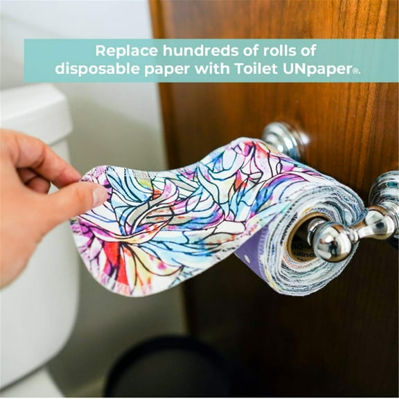 Toilet UNpaper - 24 count roll, Reusable Toilet Paper - Absorbent Bidet Cloth Wipes (Surprise Print)