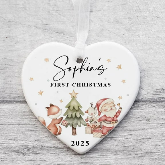 Baby Girl First Christmas Ornament 2025 - Personalized Keepsake Gift for New Parents, Holiday Tree Decor