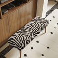 thumbnail image 2 of Xoenoiee Zebra Stripe Print Dining Room Bench Covers, Soft Stretch Spandex Rectangle Full Coverage Bench Slipcover Removable Washable Bench Seat Protector Footstool Cover, 2 of 7
