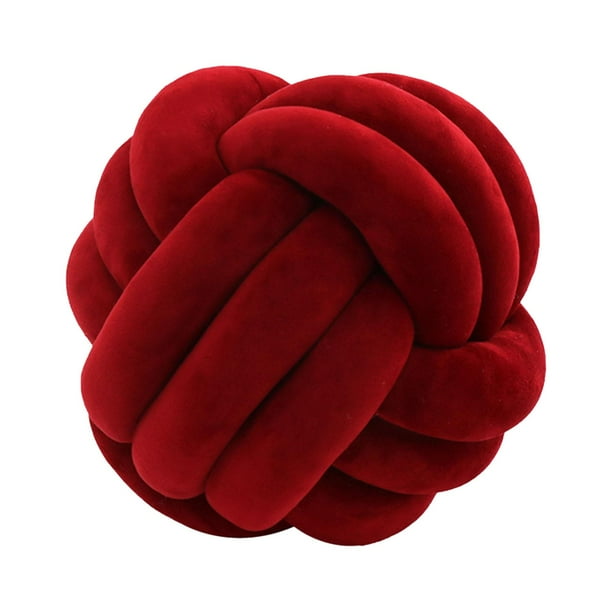 Nudo Almohada Bola Gruesa Cómoda Almohadas Anudadas Para Sala De Estar Hogar Sofá Rojo