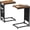 Long Table Top Two-piece Set With Storage Bag, variant on C Shaped End Table, Small Side Table, TV Trays for Couch, Sofa Table for Living Room, Bedside, Rustic Brown