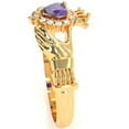 thumbnail image 3 of Claddagh Amethyst Diamond Ring In Solid 14k Yellow Gold, 3 of 6