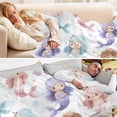thumbnail image 5 of 70x55 Inches Glow in The Dark Blanket Cozy Throw Camping Blankets for Home and Outdoor Use Cartoon Mermaids, 5 of 8