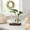 thumbnail image 5 of Bfogop Desktop Glass Planter Vase Holder,Creative Ceramic Rabbit Shape Vase for Hydroponic Plants,Planters Clear Hydroponic Vase, Table Decor, 5 of 6