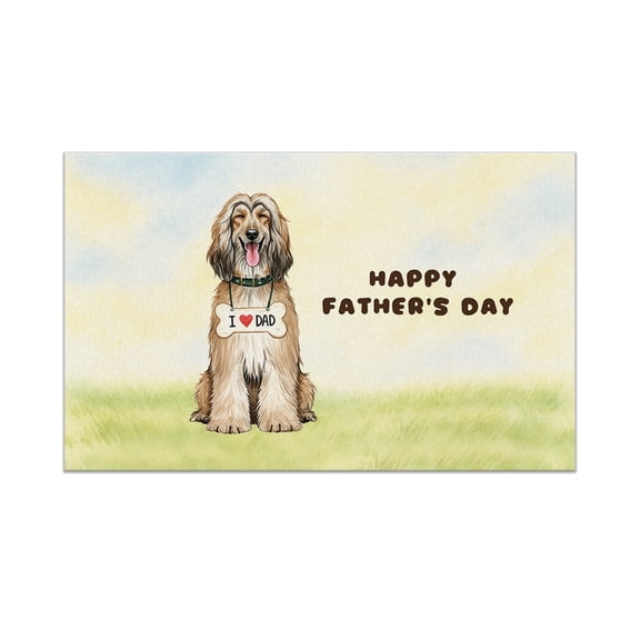 Cute Afghan Hound Loves Dad Happy Father's Day Doormat Dog Lover Indoor Outdoor Welcome Mat - 12008