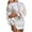 White, variant on Quinlirra Womens Sweater Dress Black Women Fashion Casual Off-the-shoulder Lantern Sleeve Knit Sweater Dress Pink L