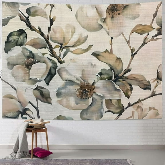 Autua Flowers Branch Leaves Tapestry Wall Hanging Unique Style Graphic Tapestries Home Wall Decor Art for Living Room Bedroom Farmhouse Dorm 40x30inch