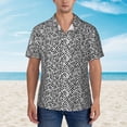 thumbnail image 2 of Gukieu Weave Geometric Print Men's Short-sleeved Shirts, Button-down Lapel Hawaiian Shirts, T-shirts, Beach Vacation Summer Casual Wear,Medium, 2 of 7