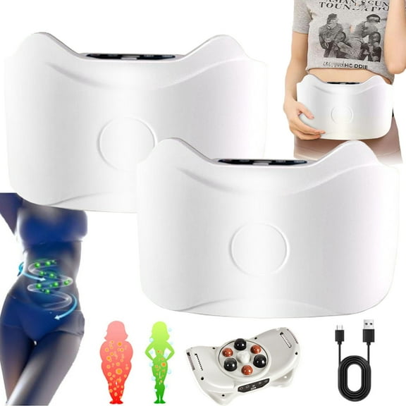Bueaew Abdominal Slimming Machine, Electric Wireless Abdominal Massager for Fat Burning & Digestion, Adjustable Stomach Lower Back Massager, Portable Belly Weight Loss Belts for Men Women