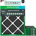 thumbnail image 1 of Filterbuy 20x25x1 MERV 8 (MPR 600) Odor Eliminator, Pleated HVAC AC Furnace Air Filters (5-Pack), 1 of 8