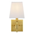thumbnail image 5 of SAFAVIEH Clauren LED Brass Gold Iron Wall Sconce with White Cotton Shade, Set of 2, 5 of 10