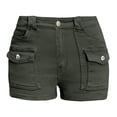 thumbnail image 7 of Jerdar Women's Stretchy Jean Shorts Mid Waisted Twill Shorts Stretch Junior Booty Denim Shorts with Pockets Club Night XXL, 7 of 7