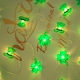 thumbnail image 3 of JVBTVB St. Patrick's Day String Lights, 10ft LED Clover Hat Shaped Fairy Lights, Battery Operated Green Holiday Decor for Indoor Outdoor, IP43, 3 of 8