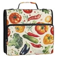 thumbnail image 3 of 3 Ring Zipper Binder with Shoulder Strap Waterproof Trapper Keeper 2 Inch D-Ring 500 Sheets Capacity Eggplant Pepper Tomato Broccoli, 3 of 8
